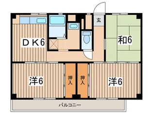 ビレッジハウス阿久和3号棟【5階】の間取り