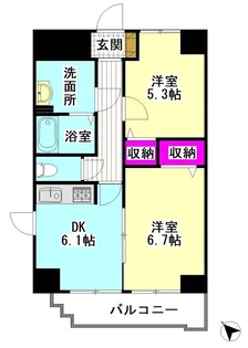プラムサイドフレグラントハウス【8階】の間取り
