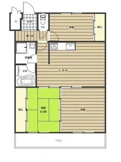 サニーハイム野々山【4階】の間取り