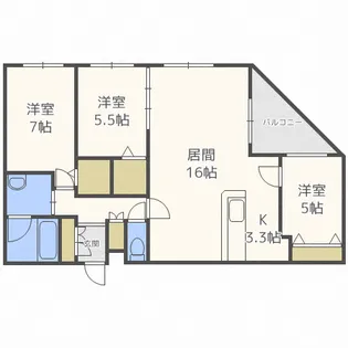 カカオ円山【2階】の間取り