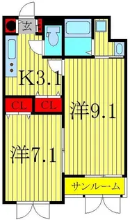 ラフレシールII【1階】の間取り