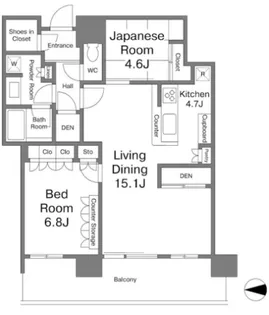 パークシティ武蔵小杉ミッドスカイタワー【43階】の間取り