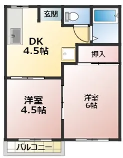 リゾートハイツ若宮 B棟【2階】の間取り