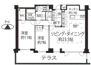 クレヴィア帝塚山ザ・ハウス【1階】の間取り
