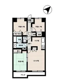 ローヤルシティ久喜【5階】の間取り