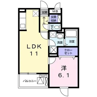 クレアール行永東II【5階】の間取り