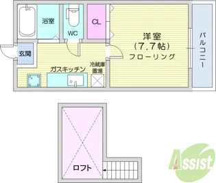 ホワイトキャッスル保春院前2【1階】の間取り