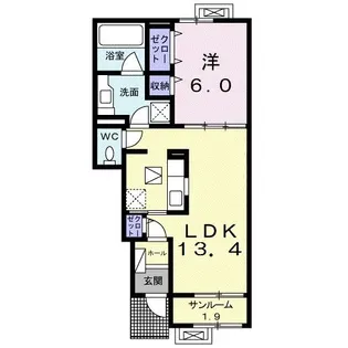 アパルトマンSHOGO【1階】の間取り