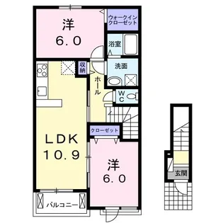 イリーデユーユー【2階】の間取り