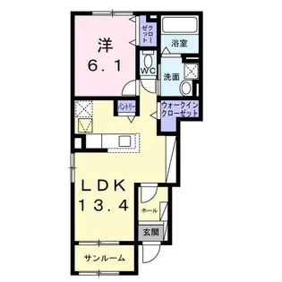 仮)古ケ崎2丁目アパートB【1階】の間取り