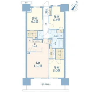 SHINTO CITY E棟【6階】の間取り