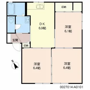 メゾン・エスポアール生駒 A棟【1階】の間取り