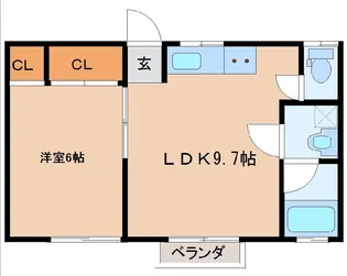 コーポS・すずき【1階】の間取り