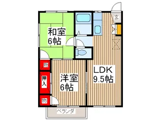 安藤コ-ポ【1階】の間取り