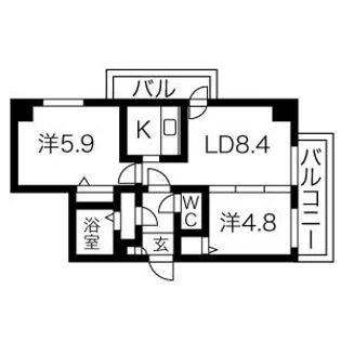 リヴェール山鼻【2階】の間取り