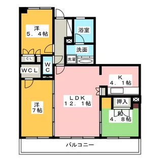ローレルタワーシュロア四日市【9階】の間取り