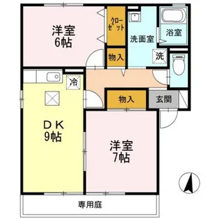 リトルバード横井 A棟【1階】の間取り
