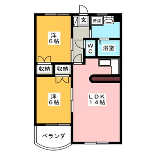 ウイングコート エリザベットA【2階】の間取り