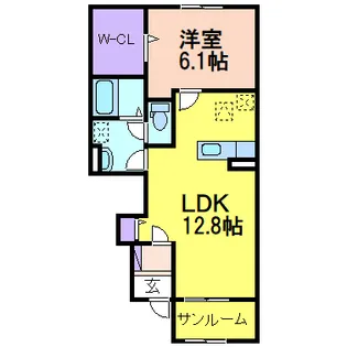 エクセレント・ヒルA【1階】の間取り
