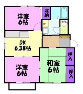 岩昇ハイツD【2階】の間取り