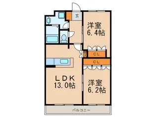ピュアハート【2階】の間取り