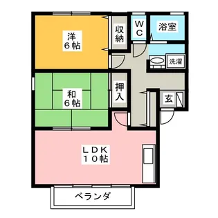 ハイカムールSUWA A棟【2階】の間取り