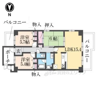 サニーコート山科【3階】の間取り