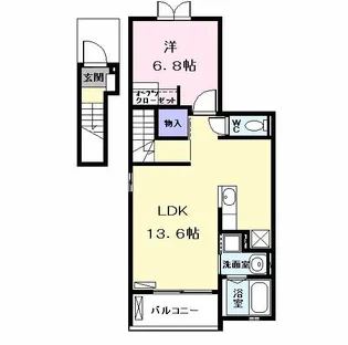 カーサ ベーネ【2階】の間取り