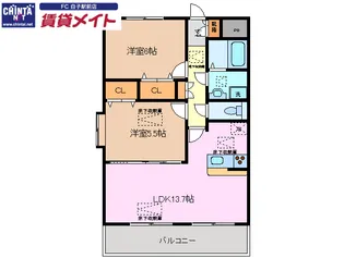ルネスアニバーサリー【1階】の間取り
