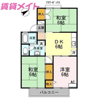ジョリメゾンセジュール A【2階】の間取り