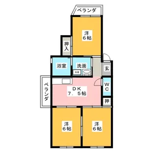 グリーンビュー稲沢【3階】の間取り