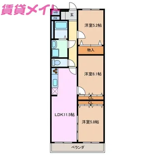 エクラときわ1【4階】の間取り