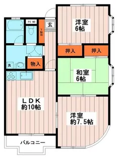 グランディールA棟【2階】の間取り