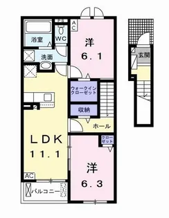 DICE-KII(ダイスケーII)【2階】の間取り