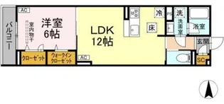 セレスティア西加平【1階】の間取り