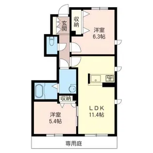 クレセール【1階】の間取り