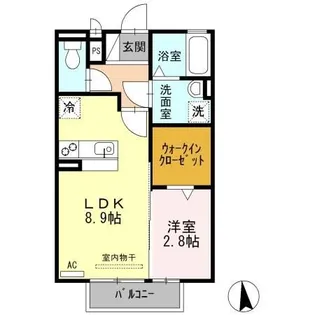 ヒルズ長良【2階】の間取り