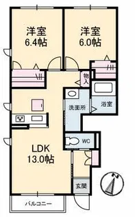 シャーメゾン アイリス【1階】の間取り