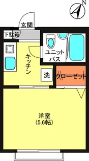 シェヴァー千早【1階】の間取り