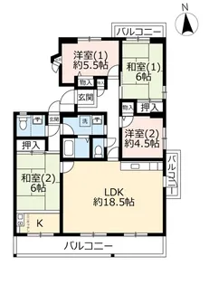 4LDKの間取り画像