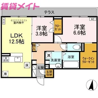 ディーシャンブル南丸之内B棟【1階】の間取り