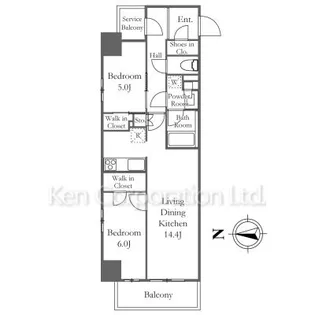 パークアクシス品川天王洲アイル【6階】の間取り