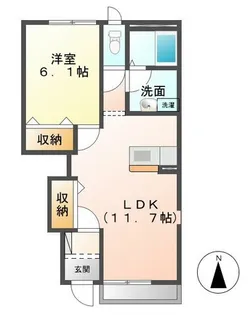 ハイツメープル【1階】の間取り
