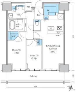 ロイヤルパークスER万代【8階】の間取り