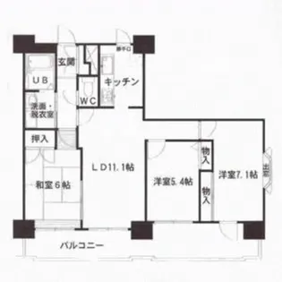 アーバンスクエア郡山【11階】の間取り