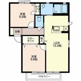 ガーデンハイツA棟【2階】の間取り