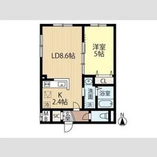 LA Conforto厚別【2階】の間取り