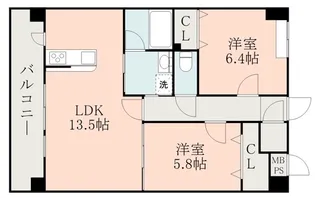 ロザリアンアベニュー南熊本【10階】の間取り