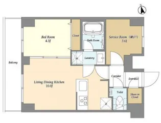 Augusta Residence大森【7階】の間取り