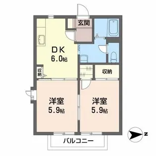 フィオレ ルガール C【2階】の間取り
